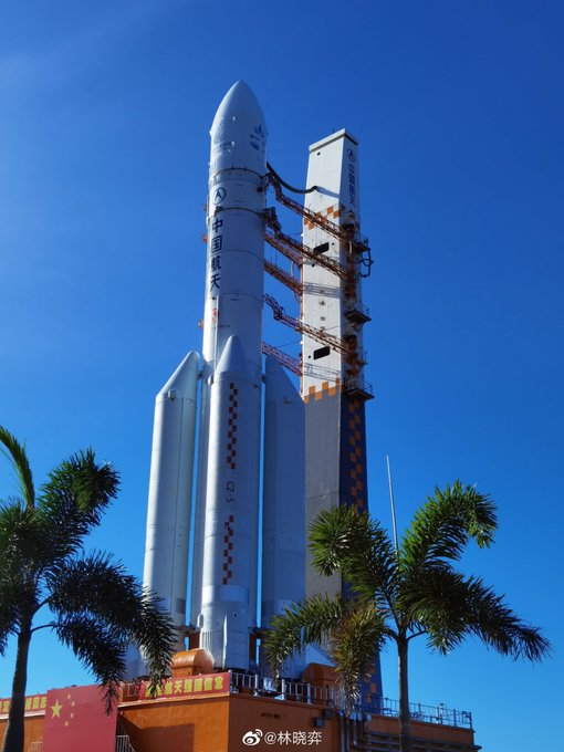 Вывоз на старт РН CZ-5 с марсианским комплексом 17 июля 2020 г.