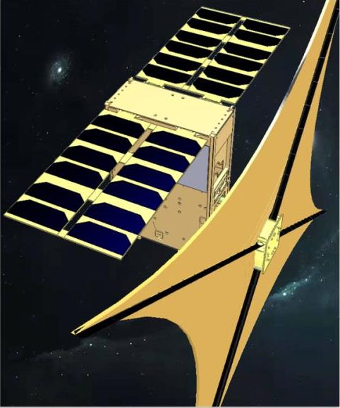 КА "Сяосян-1" №07 с развернутым солнечным парусом (модель).
