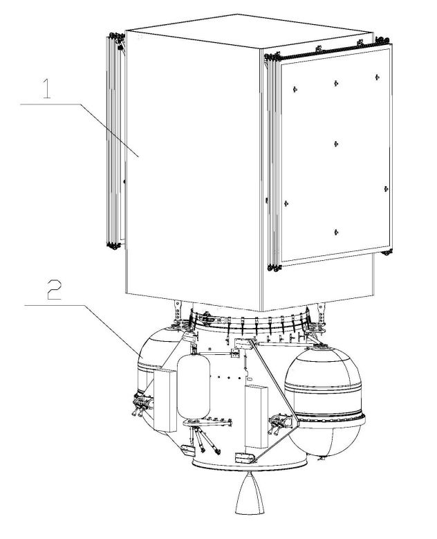 КА типа DFH-3E на двигательном модуле SPS, рисунок из патента CN 112373727