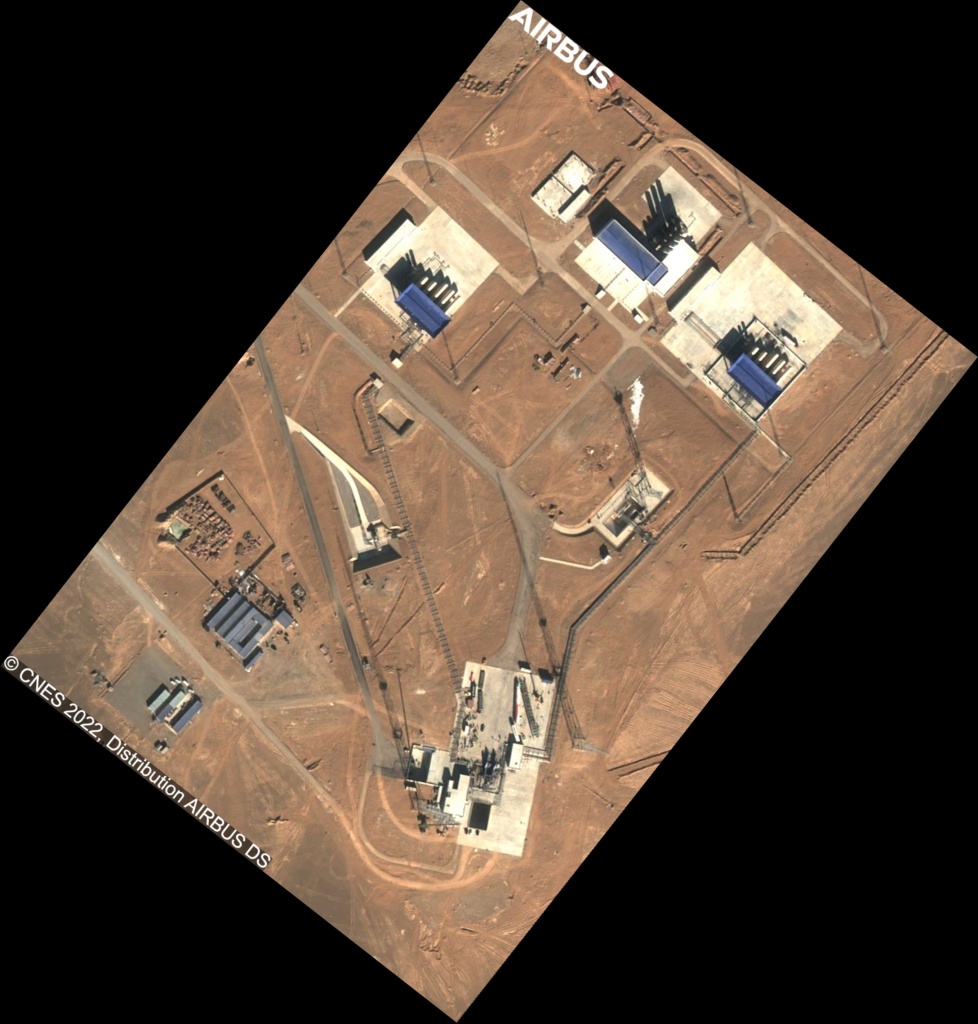 Площадка РН ZQ-2 в Цзюцюане. Снимок европейского спутника Sentinel за 15 января 2022 г.