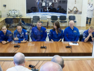 Дублирующий экипаж МКС-66 поделился впечатлениями о первом тренировочном дне на Байконуре