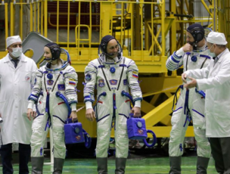 Первый день тренировочных занятий на космодроме Байконур