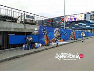 В Челябинске появилось «космическое» граффити с Юрием Гагариным