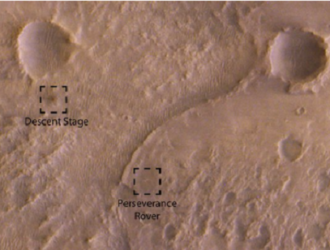 Российско-европейский аппарат снял место посадки Perseverance на Марсе