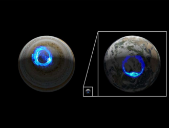 Миссия «Юнона» наблюдает одно из самых грандиозных свечений атмосферы Юпитера