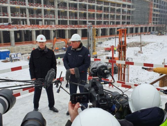 Собянин и Рогозин посетили строительство Национального космического центра